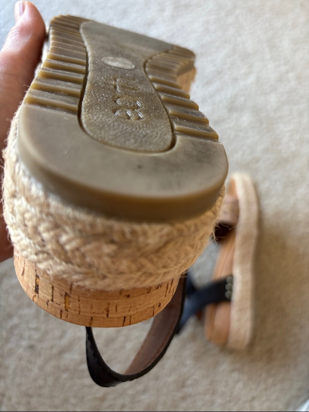 Earth Woven Espadrille Sandals - Black & Tan size 7.5 - Picture 6 of 6